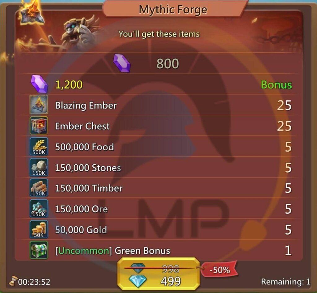 Mythic Forge Pack Lords Mobile Lords Mobile Pro