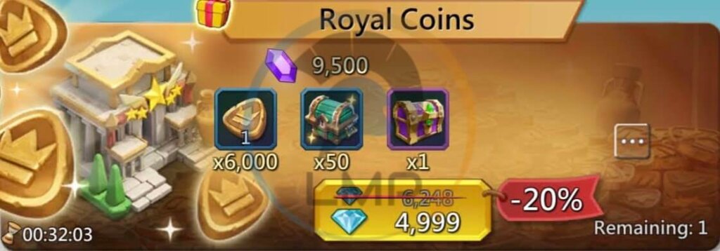 Royal Coins Pack Lords Mobile - Lords Mobile Pro