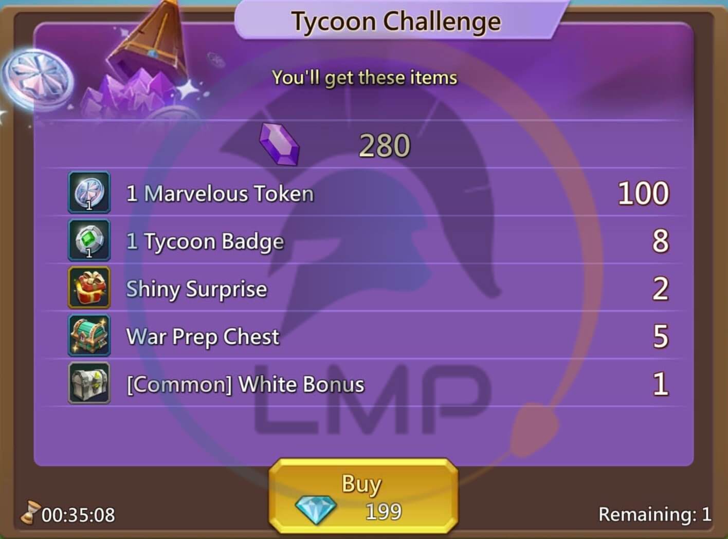 Tycoon Challenge Pack Lords Mobile - Lords Mobile Pro